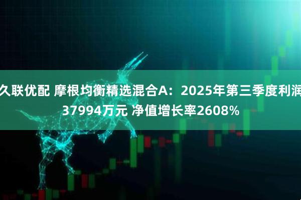 久联优配 摩根均衡精选混合A：2025年第三季度利润37994万元 净值增长率2608%